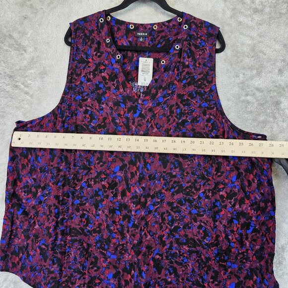 Torrid Blouse Womens 5X 28 Multicolor Animal Print Sleeveless Crepe Chainlink - Picture 4 of 9